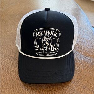 Salt Life Black and White Aquaholic Cap